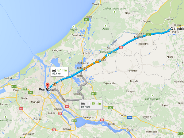 Day trip to Sigulda map