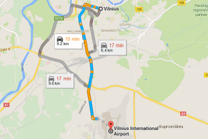 vilnius transfers map